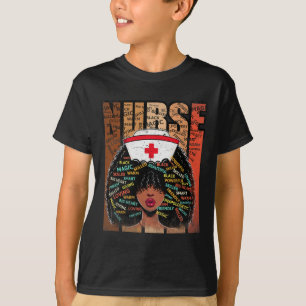 Camiseta Mulher Enfermeira Negra Afro Melanina Vintage Hist