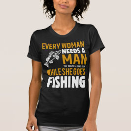Camiseta Mulher Engraçada - Pistas De Pesca