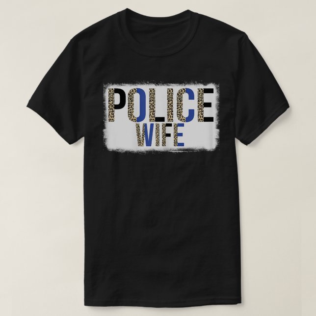 Camiseta Mulher Enmr Leopard Polícia Esposa Vida Thin Blue  (Frente do Design)