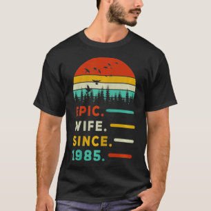 Camiseta Mulher Epic Esposa Desde 1985 Vintage 36ª Casament