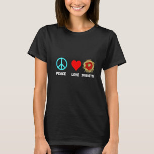 Camiseta Mulher: Espaguete italiano Paz Amor Massas