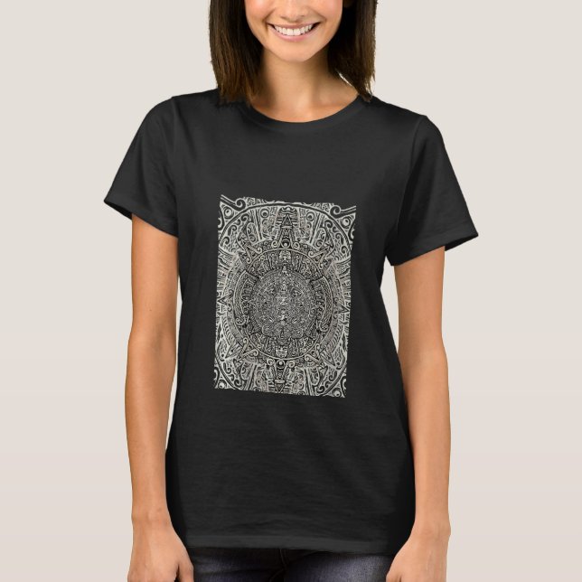 Camiseta Mulher Étnica Aztec Símbolo Pessoas Nação Antiga A (Frente)