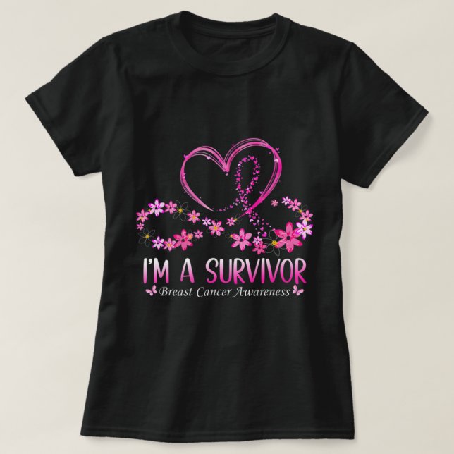 Camiseta Mulher, eu sou rosa de consciência Cancer de sobre (Frente do Design)