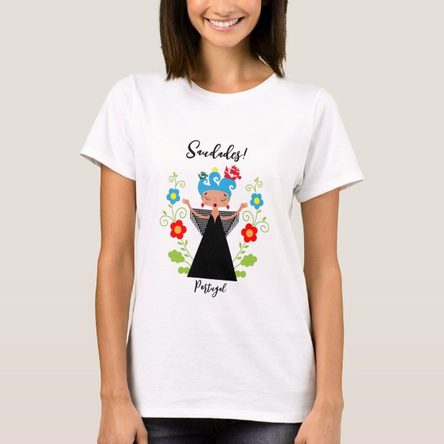 Camiseta Mulher fada cantora de caravela portuguesa (Frente)