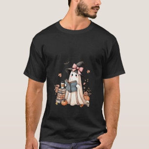 Camiseta Mulher: Fantasma Ghost Lendo Livro Bibliotecário A