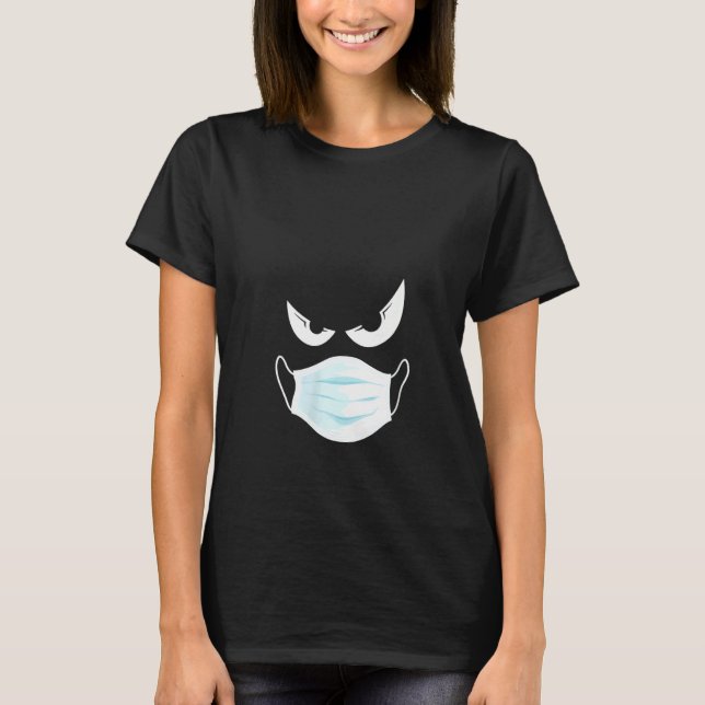 Camiseta Mulher Fator De Halloween Com Truque De Olhos Ou T (Frente)