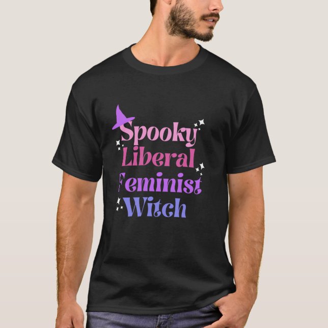 Camiseta Mulher Feiticeira Liberal Spookie Direitos das Mul (Frente)