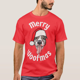 Camiseta Mulher Feliz de Natal Woofmas Engraçado Cachorro d