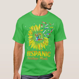 Camiseta Mulher, Flor-de-Sol, Patrimônio Hispânico Mês Lati