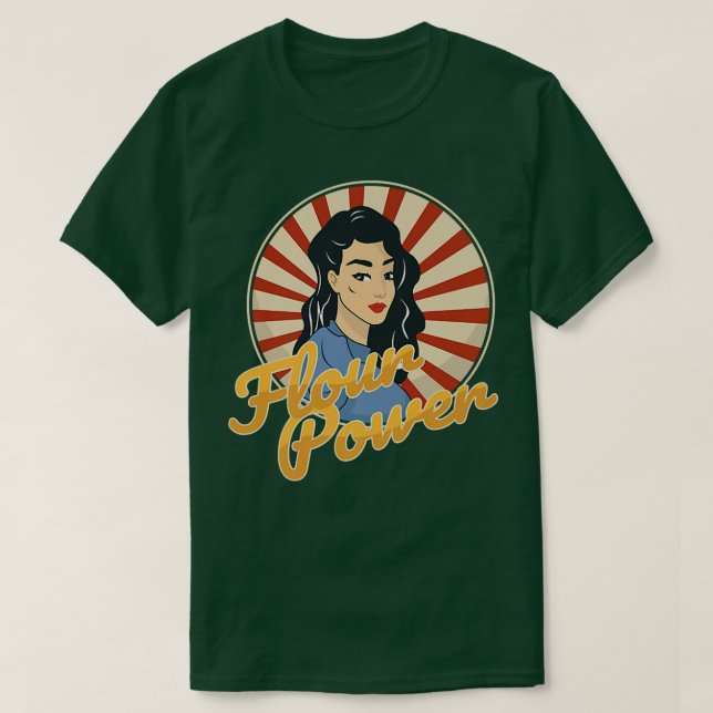 Camiseta Mulher fofa e poderosa no trabalho cozinhando mulh (Frente do Design)