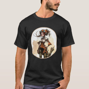 Camiseta Mulher Fofa Steampunk Engrenagem Mecânica Retro Fi