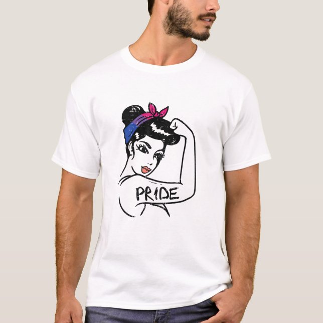 Camiseta Mulher Forte e Inseparável Orgulho Bissexual Bi (Frente)