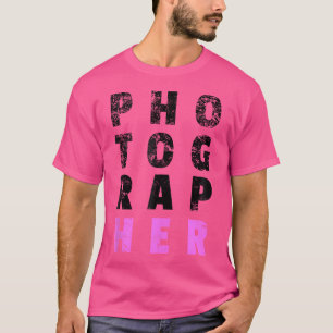 Camiseta Mulher Fotógrafa Com Seu Destaque Em Pink Pho