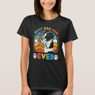 Camiseta Mulher Fronteira Collie Melhor Cachorro Mãe Alguma