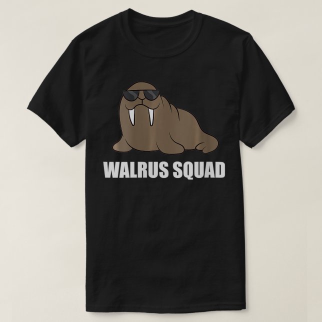 Camiseta Mulher Funny Walrus Team Walrus Walrus Squad VNeck (Frente do Design)