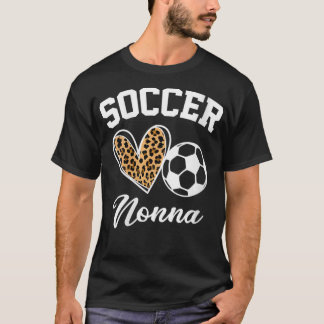 Camiseta Mulher Futebol de Nonna Leopard Coração Engraçado