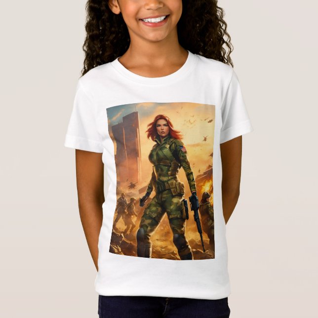Camiseta Mulher G. I. Joe Scarlett vestindo design (Frente)