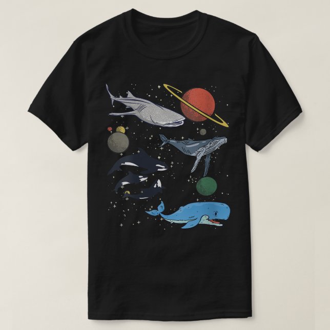 Camiseta Mulher Galay Space Whale Shark Beluga Humpback Oce (Frente do Design)