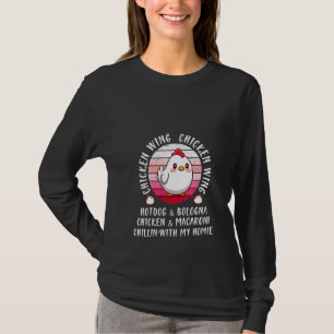 Camiseta Mulher Galinha Com Galinha Com Asa Hotdog E Bolonh