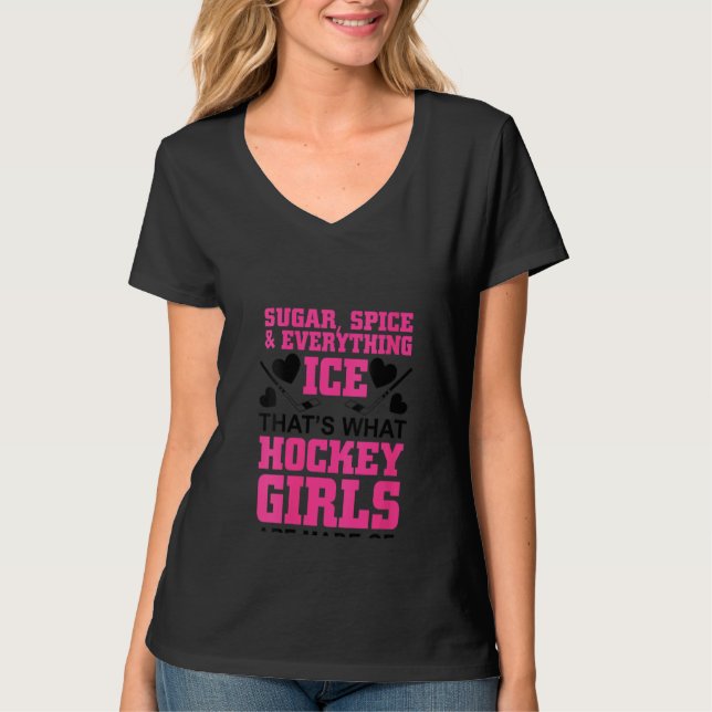 Camiseta Mulher: Garota de Hóquei no Gelo (Frente)