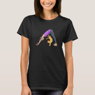 Camiseta Mulher gata meditando relaxamento mindfulness yoga