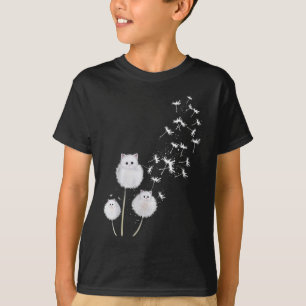 Camiseta Mulher Gato Dandelion Flor Skt V-neck