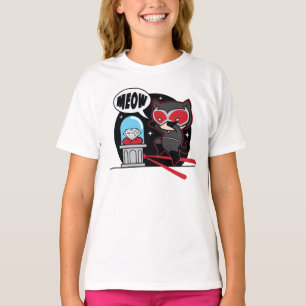 Camiseta Mulher-Gato De Chibi Roubando Um Diamante