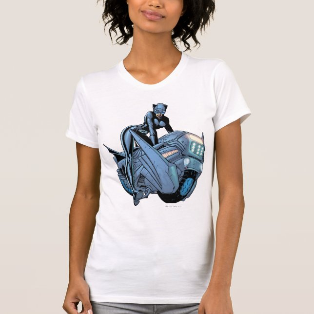 Camiseta Mulher-gato e bicicleta (Frente)