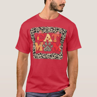 Camiseta Mulher Gato Mãe leopardo Mãe Pets Kitten Amor de P