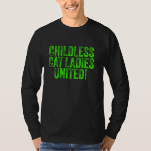 Camiseta Mulher Gato Sem Filhos Democrata Engraçada Unida P