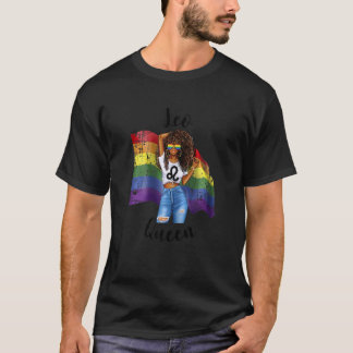 Camiseta Mulher Gay Leo Rainha Afro Negra Rainha Afro Julho