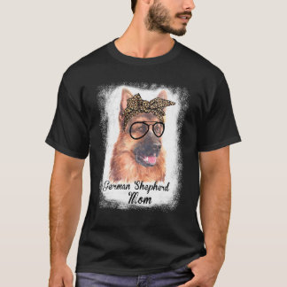 Camiseta Mulher German shepherd Mãe Leopardo Cachorro Sangr