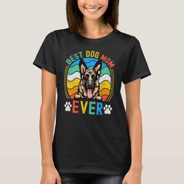 Camiseta Mulher German shepherd Melhor Cachorro Mãe Alguma  (Frente)