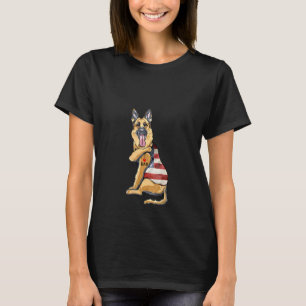 Camiseta Mulher German shepherd Tatuagem Cachorro Eu Adoro 