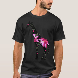 Camiseta Mulher-Girafa Com Flores Essencial