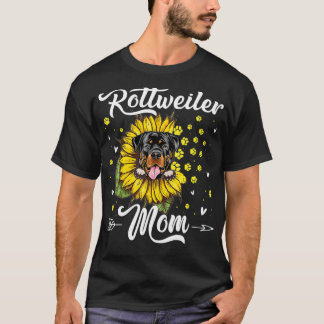 Camiseta Mulher Girassol Girassol Mamãe Cachorro Dom