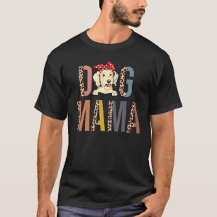 Camiseta Mulher Goldendoodle Mama Leopard Imprima Cachorro