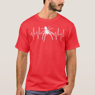 Camiseta Mulher Grande aranha com coração de linha cardíaca