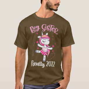 Camiseta Mulher Grande Irmã Finalmente Unicórnio Engraçado 