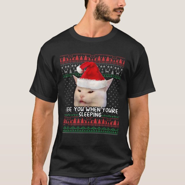 Camiseta Mulher Gritando em um doce de Natal feio (Frente)