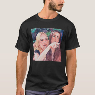 Camiseta Mulher gritando na mesa janta meme dank meme