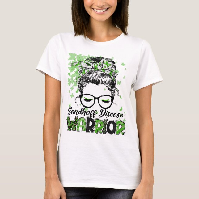 Camiseta Mulher Guerreira da Doença de Sandhoff Sobrevivent (Frente)