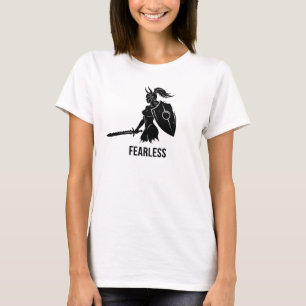Camiseta Mulher Guerreira Destemida Arte de Silhueta Podero