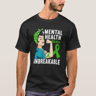 Camiseta Mulher Guerreira Verde Fita Mental Consciência