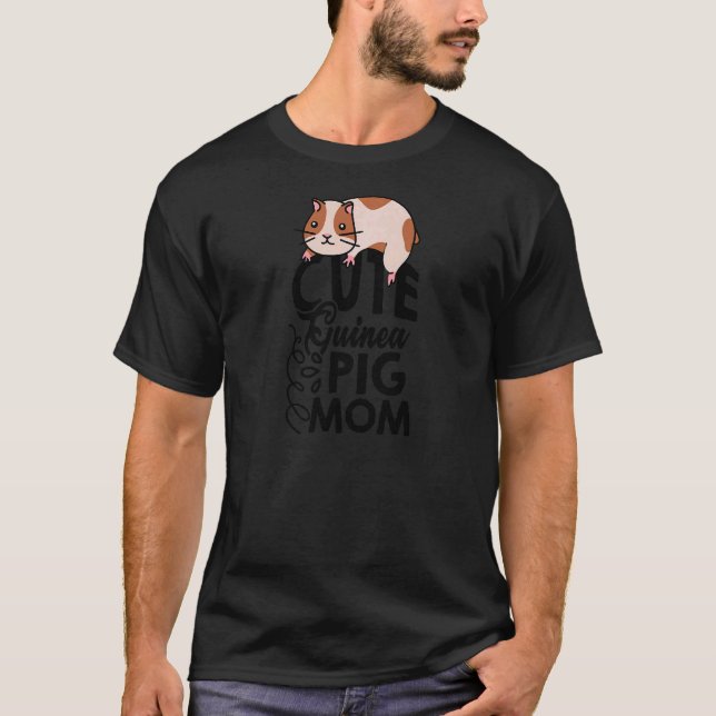 Camiseta Mulher Guiné Porco Mãe Gráfico Guiné Proprietário  (Frente)