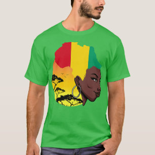 Camiseta Mulher guineense Rainha Negra História Mês Guiné F