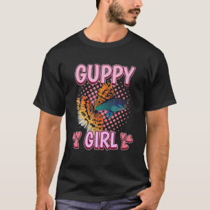 Camiseta Mulher Guppy Menina Citando Peixe Proprietário do