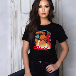 Camiseta Mulher Haitiana Caribenha Vermelha Viagem