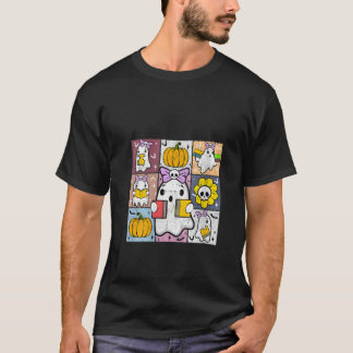 Camiseta Mulher Halloween Coquette Ghost Leading Book