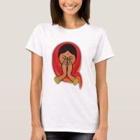 Mulher Hindu com Scarf Chefe na Saudação de Namast